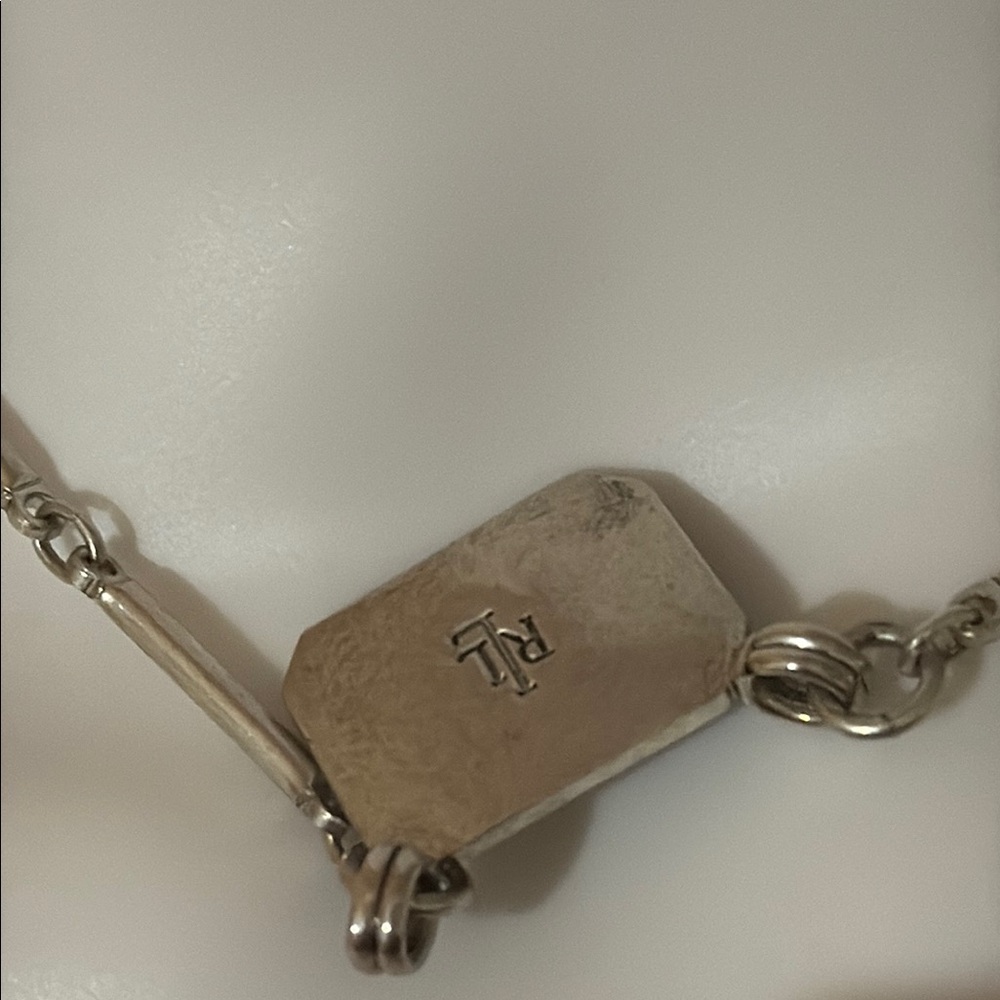 Ralph Lauren Silver Rectangular Pendant Necklace - image 3